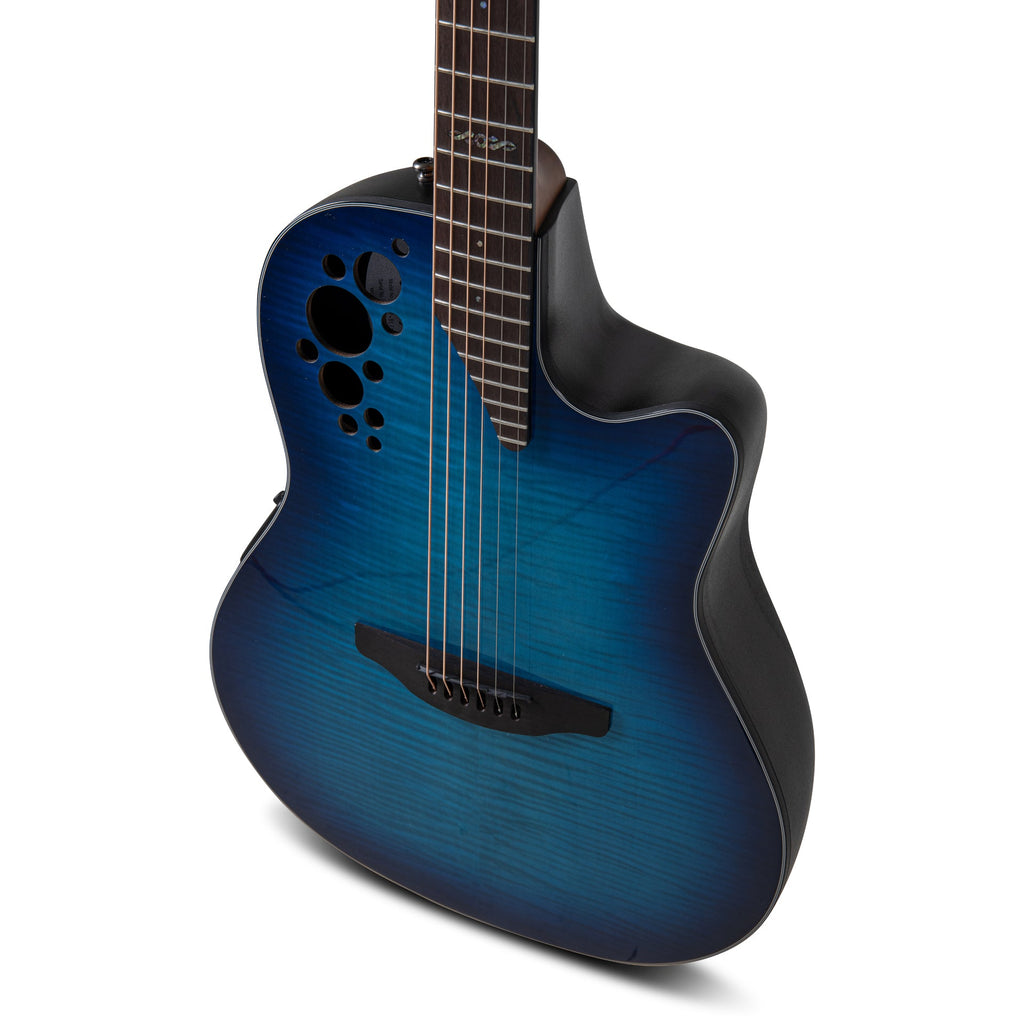 Ovation E-Acoustic Guitar Celebrity Elite Plus Mid Cutaway - Blue Flamed Maple - View 7 | MusicMarket