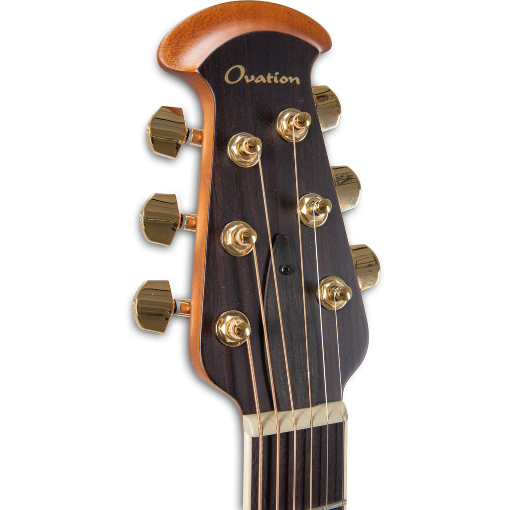 Ovation Celebrity Deluxe Acoustic Electric Guitar - Vintage Peach Burst Satin - View 5 | MusicMarket