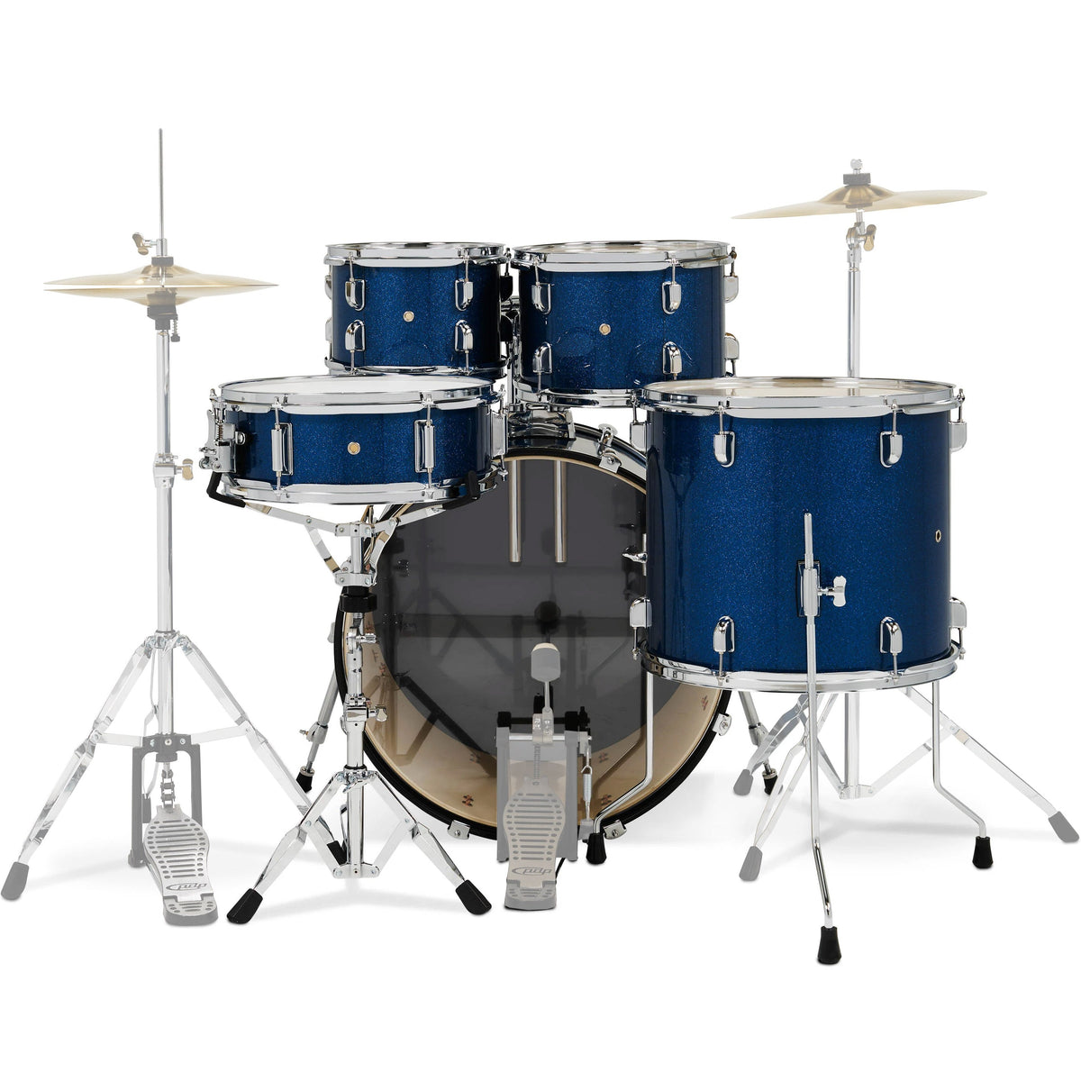 Pacific Drums & Percussion CENTERstage 5-Piece Shell Pack - Royal Blue Sparkle - View 3 | MusicMarket