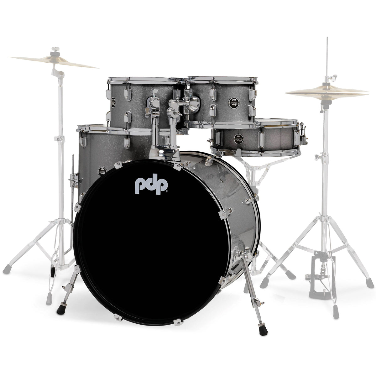 Pacific Drums & Percussion CENTERstage 5-Piece Shell Pack - Silver Sparkle - View 2 | MusicMarket