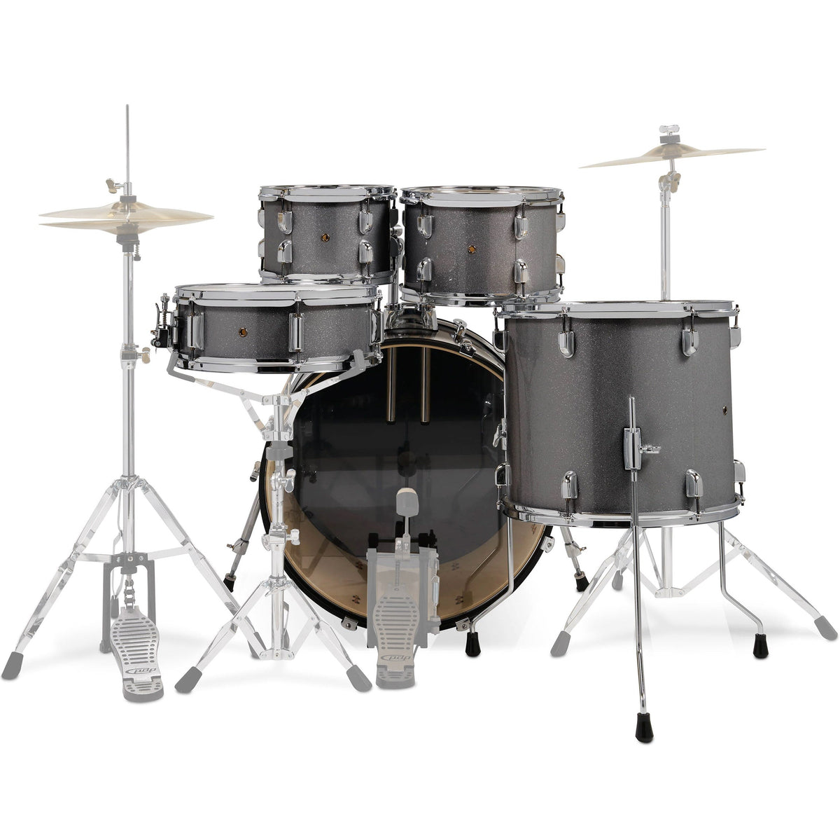 Pacific Drums & Percussion CENTERstage 5-Piece Shell Pack - Silver Sparkle - View 3 | MusicMarket