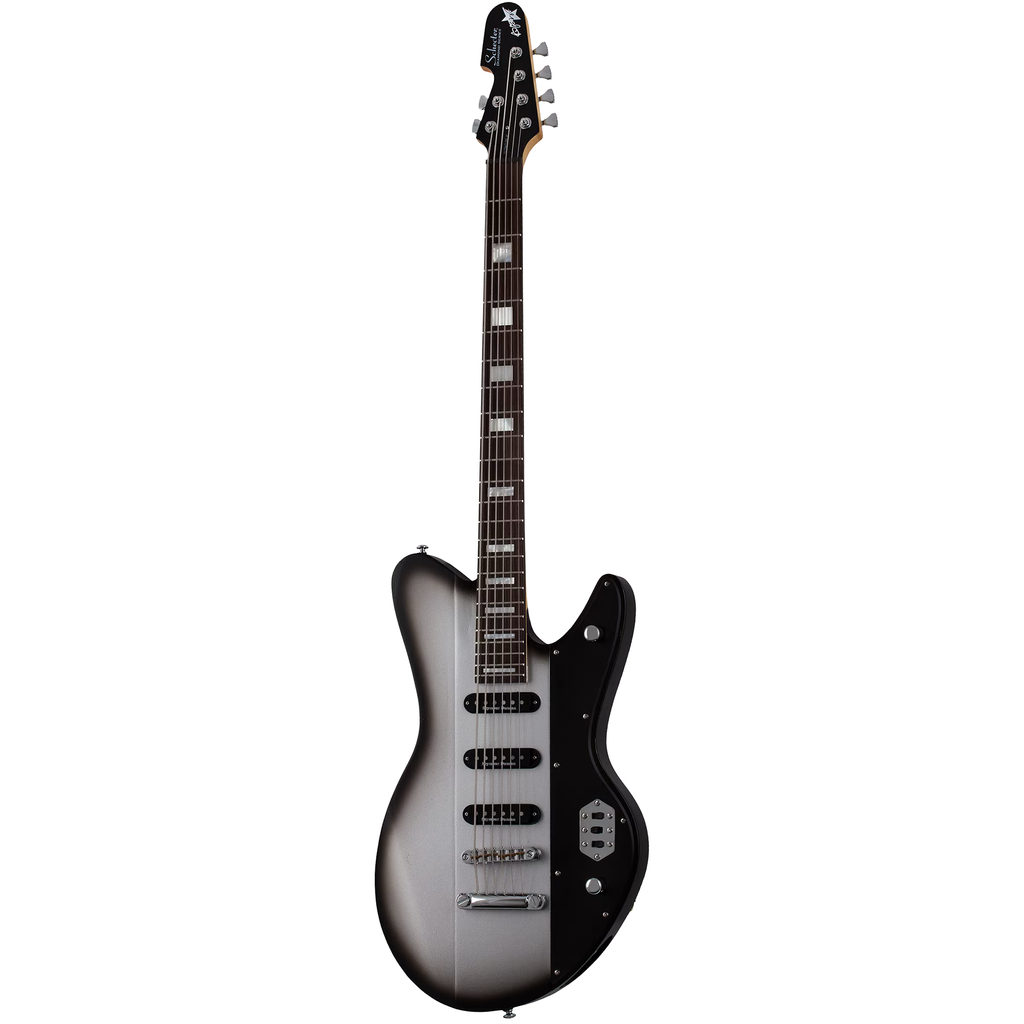 Schecter Robert Smith UltraCure VI Baritone Electric Guitar - Silver Burst Pearl - View 2 | MusicMarket