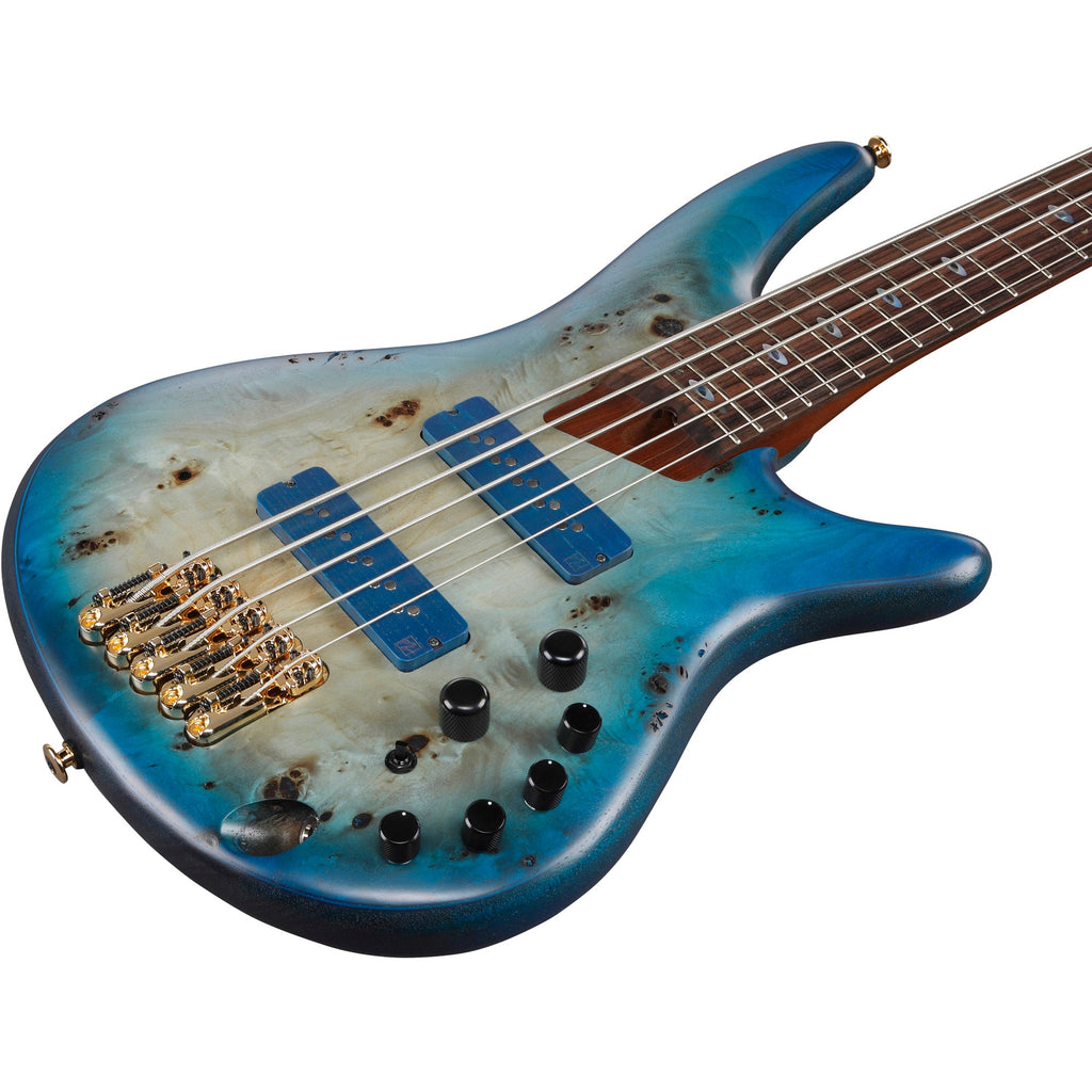 Ibanez SR6605 SR Prestige 5-String Electric Bass - Ghost Fleet Blue Burst - View 7 | MusicMarket
