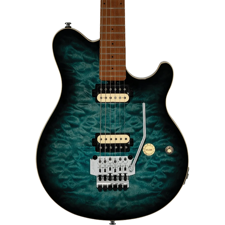 Sterling By Music Man AX50 Axis Quilted Maple Electric Guitar - Yucatan Blue - MusicMarket