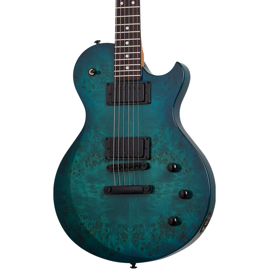 Schecter Solo-II Standard Electric Guitar - Ocean Blue Burst Burl - MusicMarket