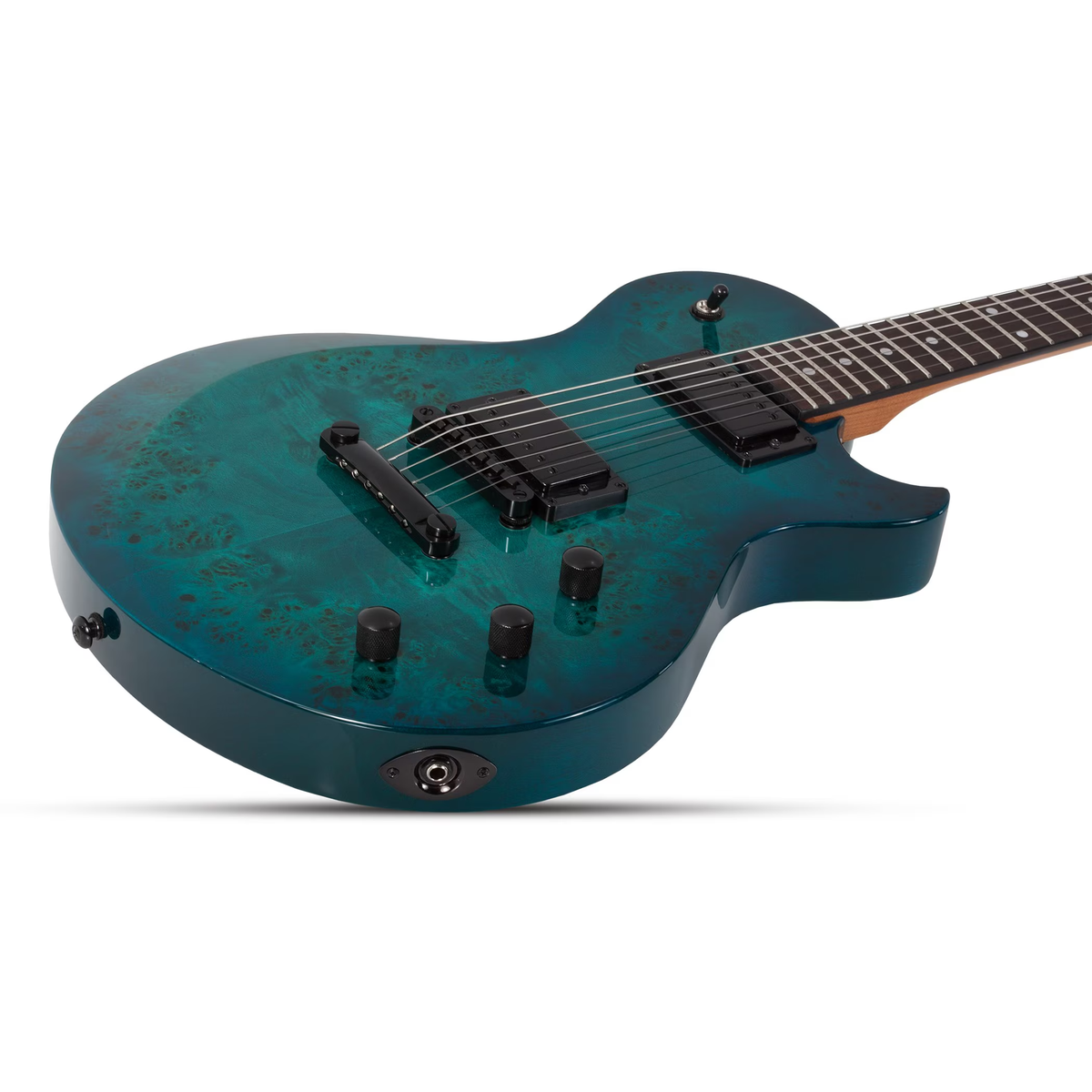 Schecter Solo-II Standard Electric Guitar - Ocean Blue Burst Burl - View 5 | MusicMarket
