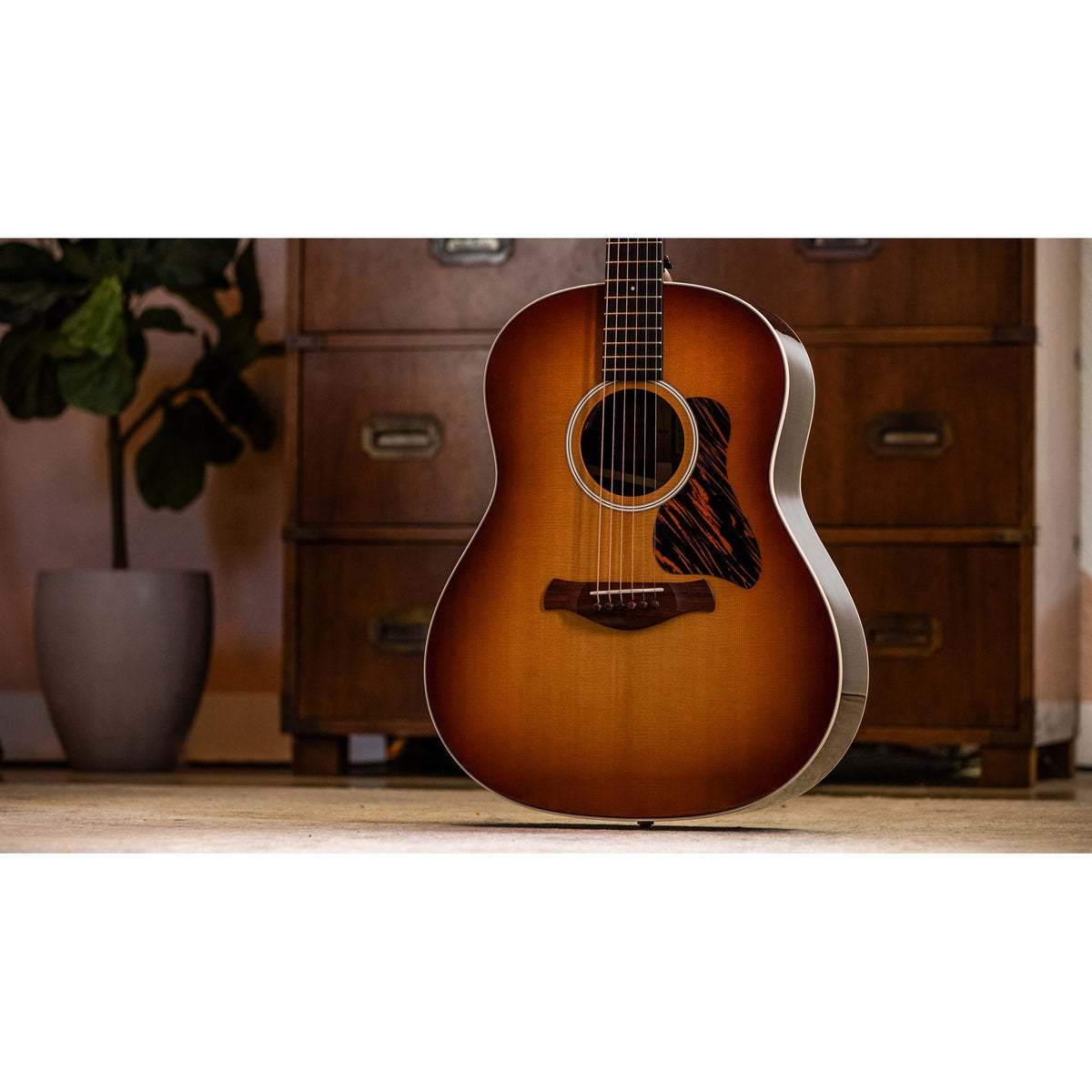 Taylor Gold Label 717e Acoustic Electric Guitar - Sunburst w/ Firestripe Pickguard - View 4 | MusicMarket