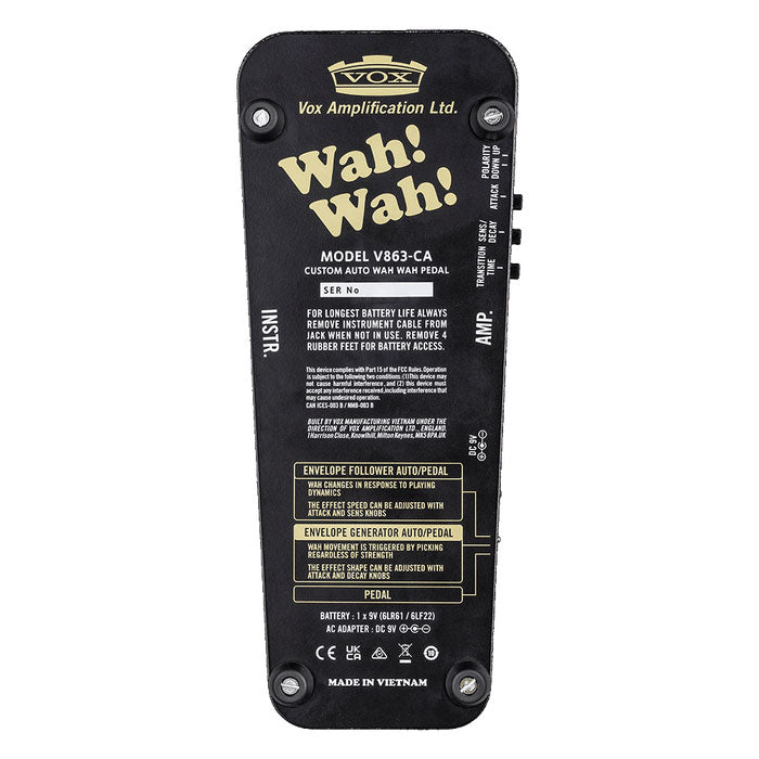 Vox V863CA Custom Auto Wah Pedal - View 3 | MusicMarket