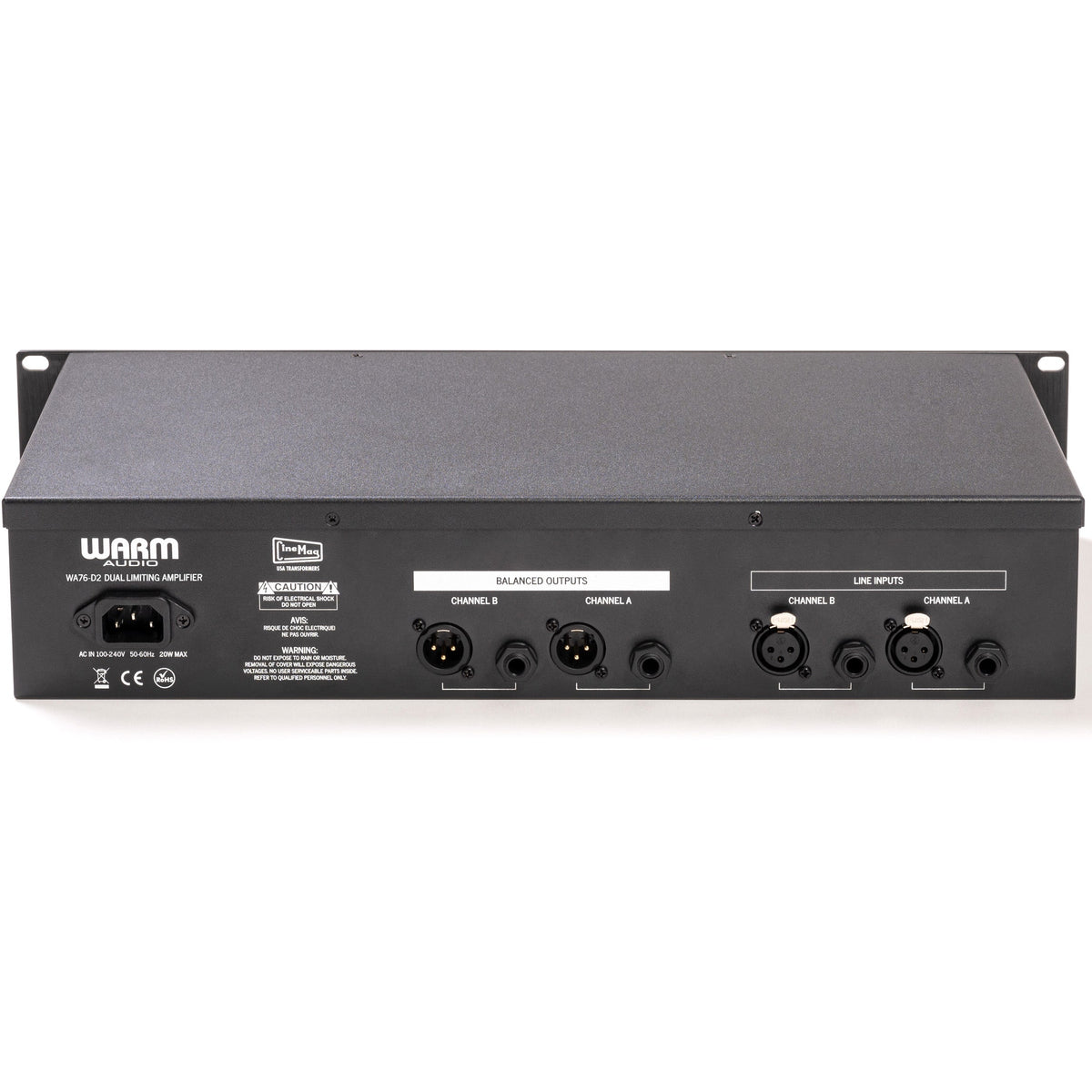 Warm Audio WA76-D2 Dual Channel Clean Gain Discrete FET Compressor - View 3 | MusicMarket
