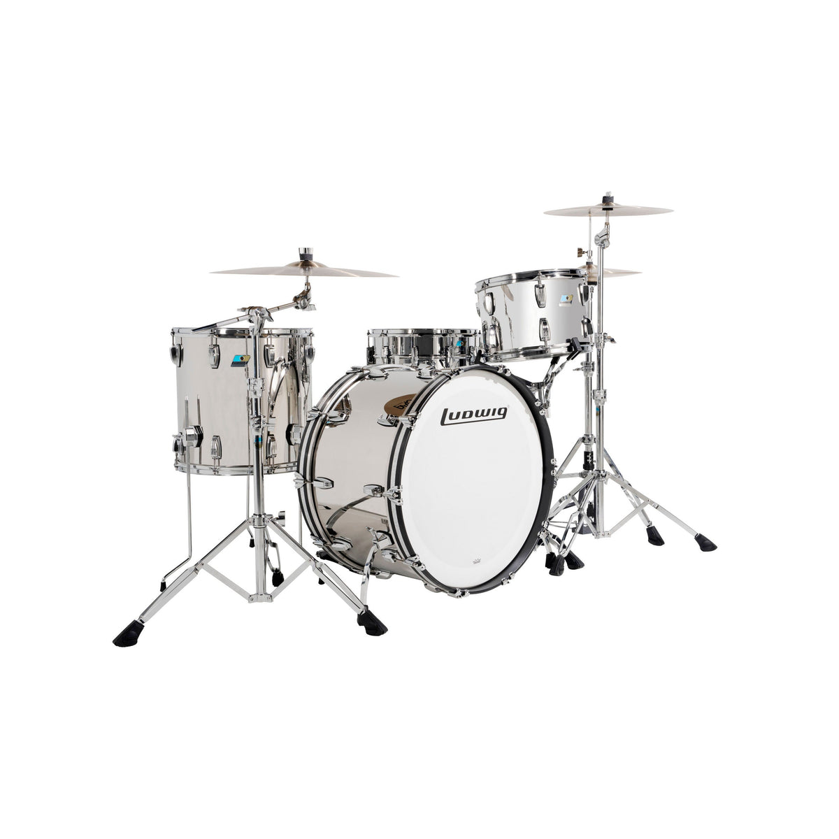 Ludwig Vistalite Pro Beat 3-Piece Shell Pack - Stainless Steel - MusicMarket