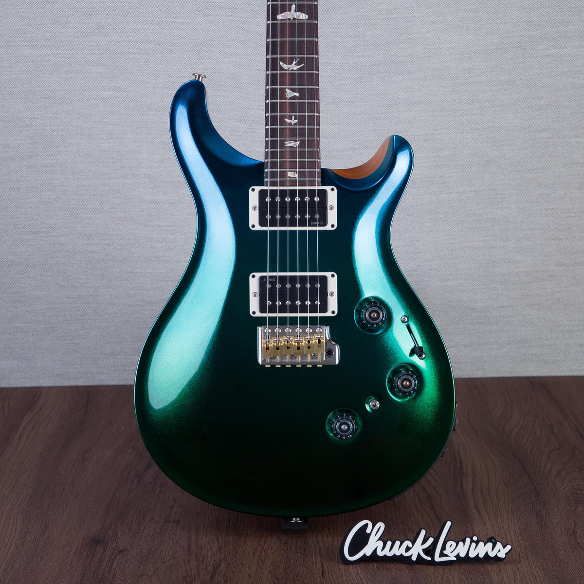 PRS Custom 24 Electric Guitar - Piezo Blue to Green Metallic Fade WIth Natural Back - #250397940 - MusicMarket