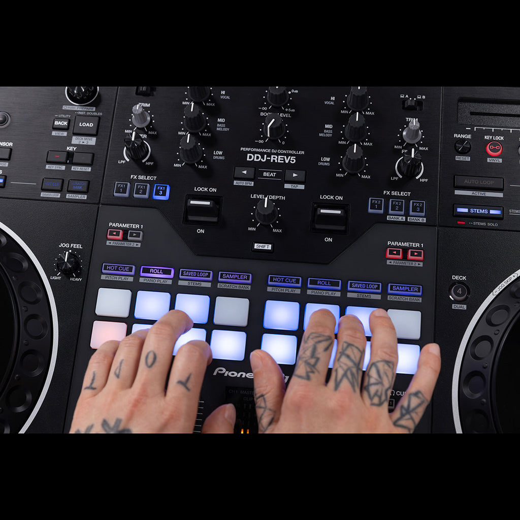 Pioneer DJ DDJ-REV5 Serato Rekordbox Stems 2-Channel Controller - View 8 | MusicMarket