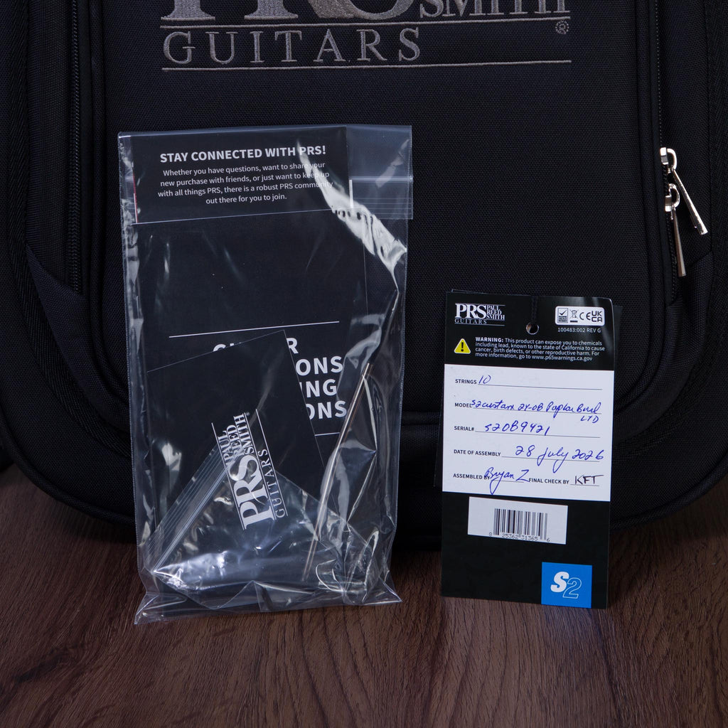 PRS S2 Custom 24-08 Poplar Burl Electric Guitar - Charcoal Burst - #S2089421 - View 10 | MusicMarket