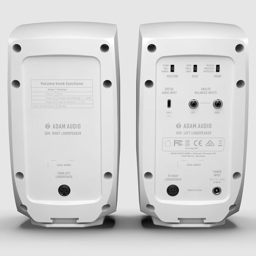 ADAM Audio D3V Desktop Monitors - White Pair - View 2 | MusicMarket