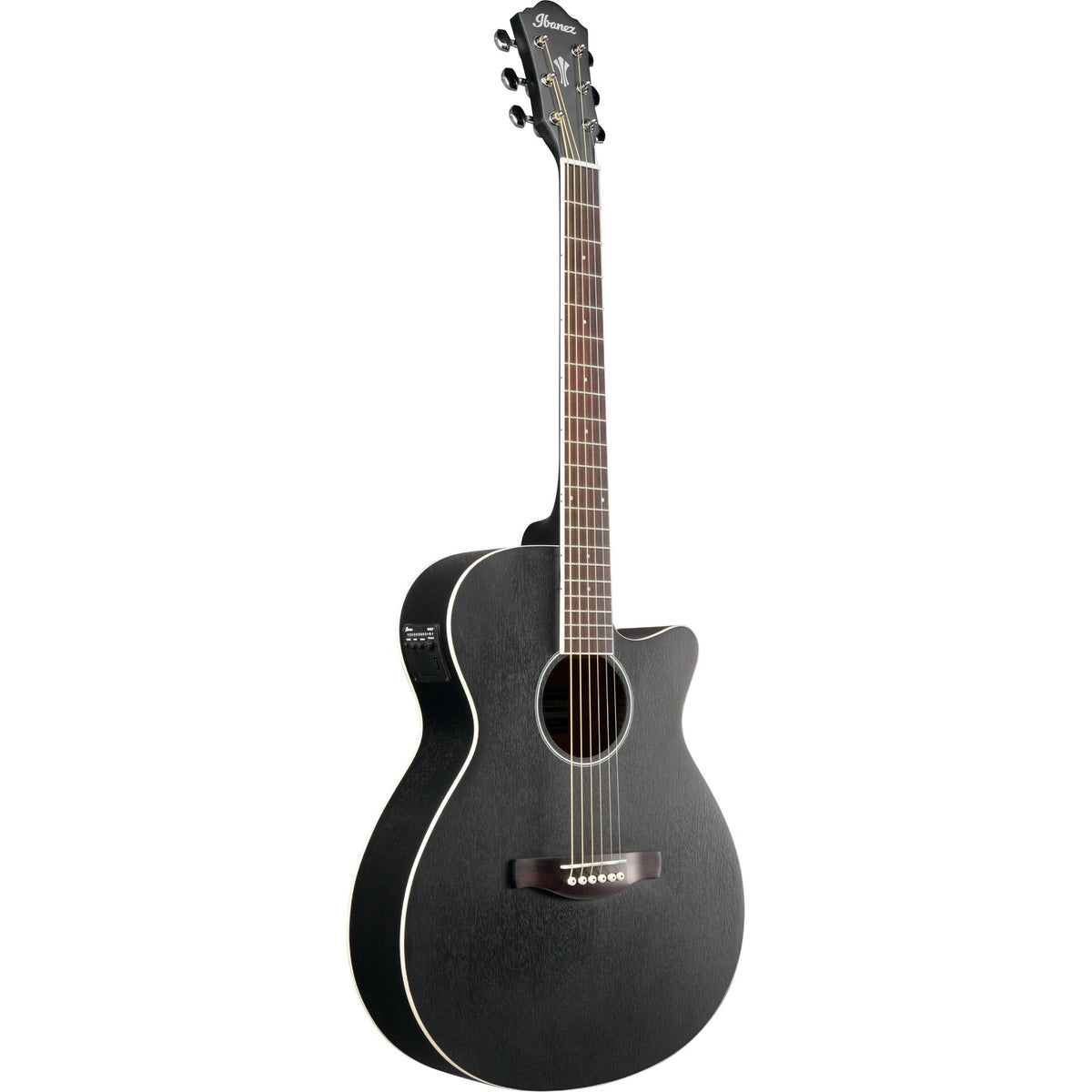Ibanez AEG7MHWK Acoustic Electric Guitar, Weathered Black Open Pore - View 4 | MusicMarket