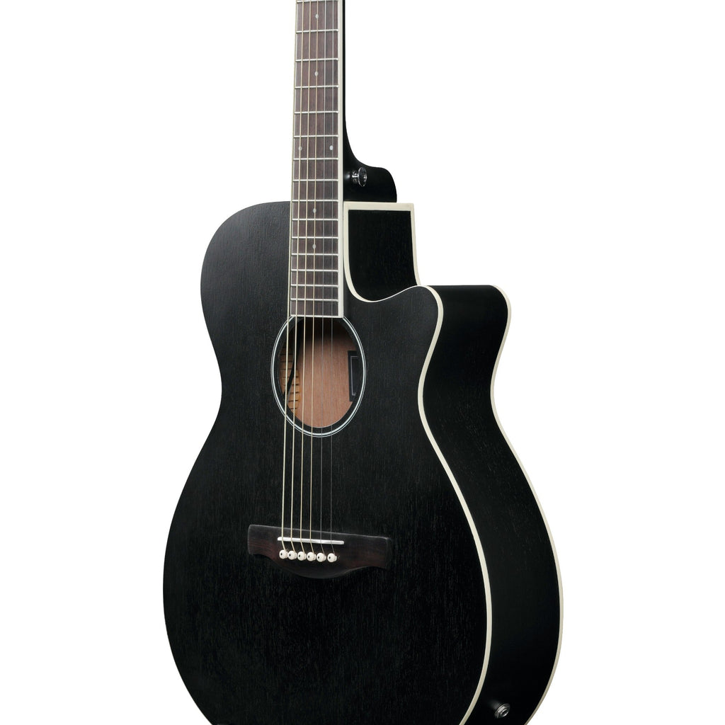 Ibanez AEG7MHWK Acoustic Electric Guitar, Weathered Black Open Pore - View 7 | MusicMarket