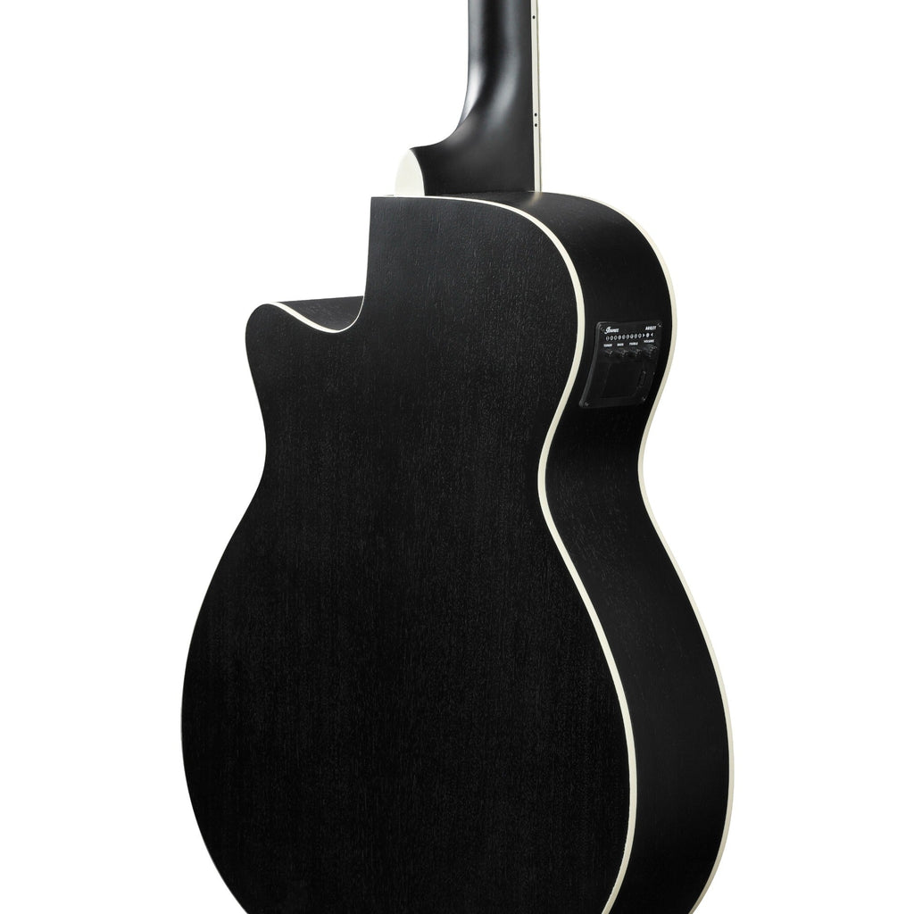 Ibanez AEG7MHWK Acoustic Electric Guitar, Weathered Black Open Pore - View 8 | MusicMarket