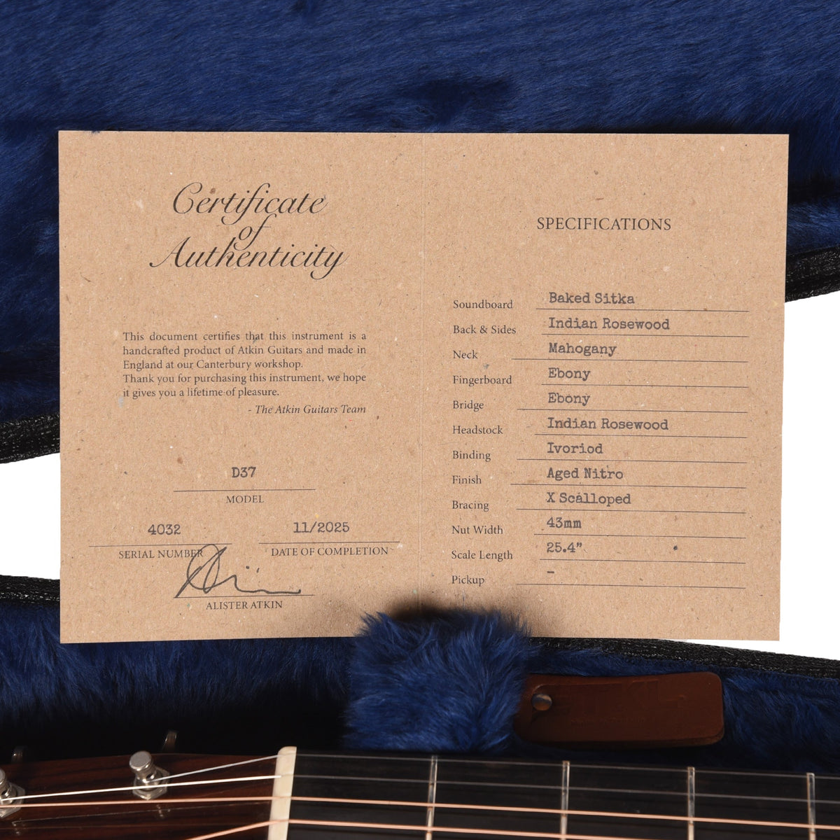 Atkin D37 Baked Sitka/Rosewood Aged Natural - View 9 | MusicMarket