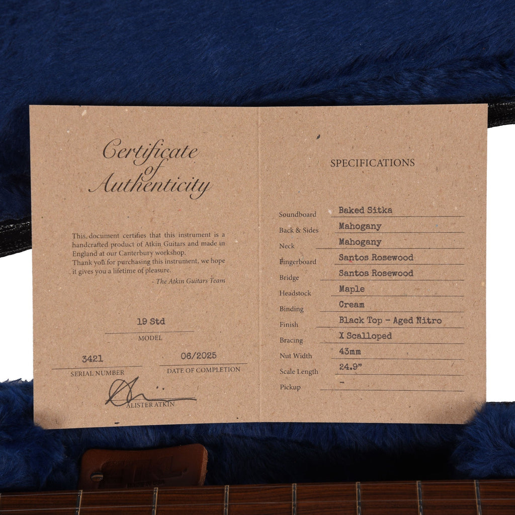 Atkin The Nineteen Aged Baked Sitka/Mahogany Blacktop - View 9 | MusicMarket