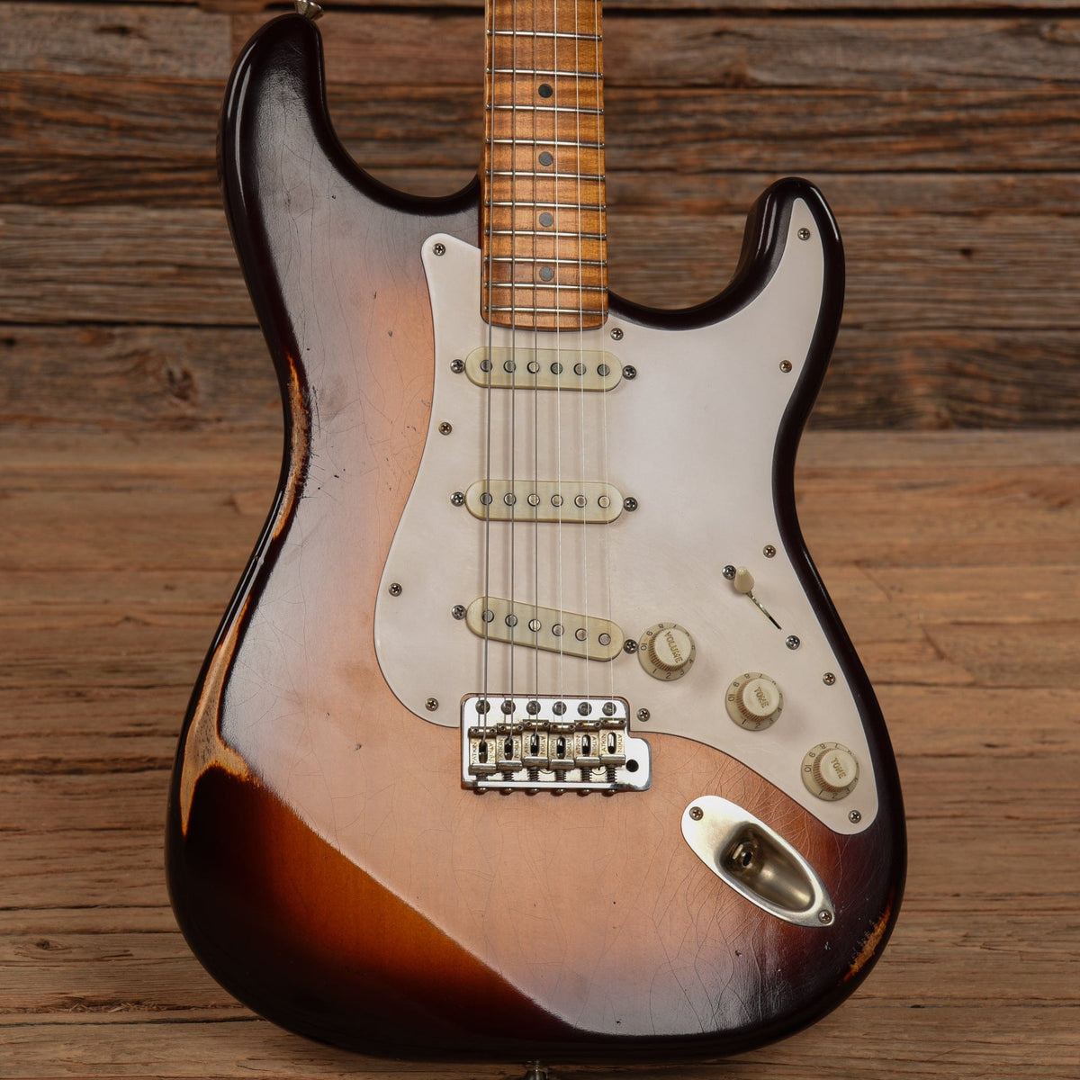 Atkin 54 S-Style w/Flame Maple Neck Aged Sunburst 2023 - View 8 | MusicMarket