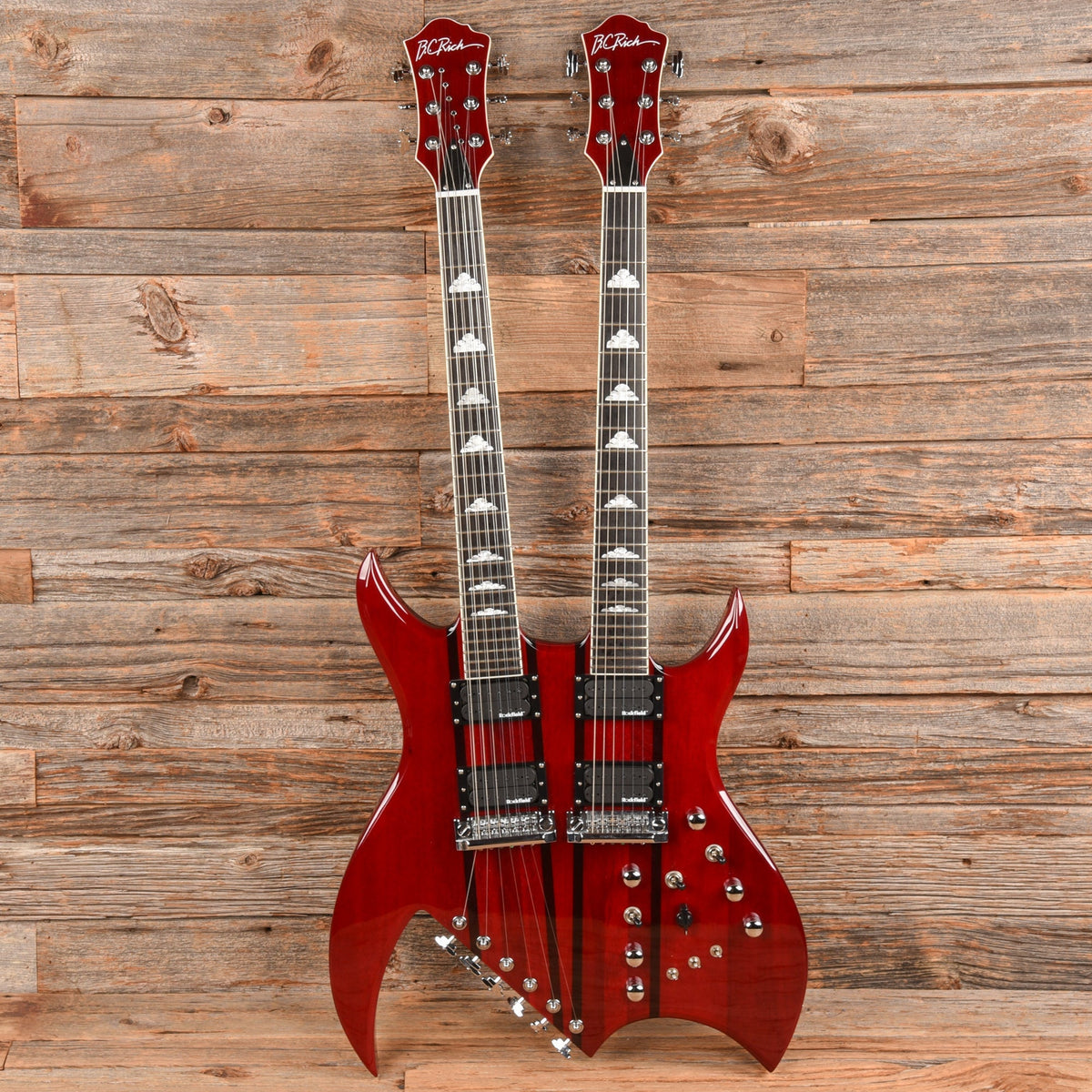 B.C. Rich Rich B Legacy Double Neck 2009 Trans Red - Dave Amato of REO Speedwagon - View 4 | MusicMarket