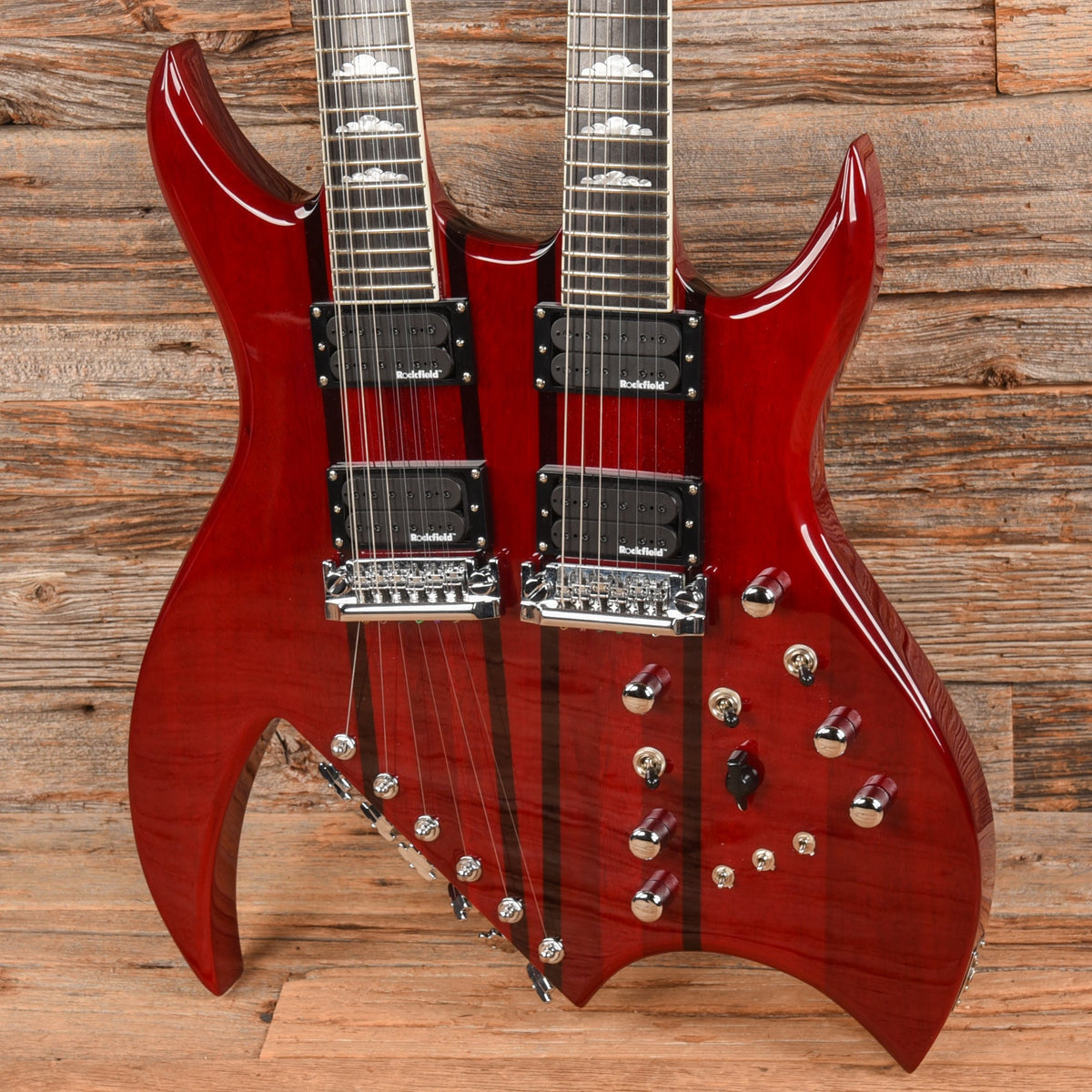 B.C. Rich Rich B Legacy Double Neck 2009 Trans Red - Dave Amato of REO Speedwagon - View 2 | MusicMarket