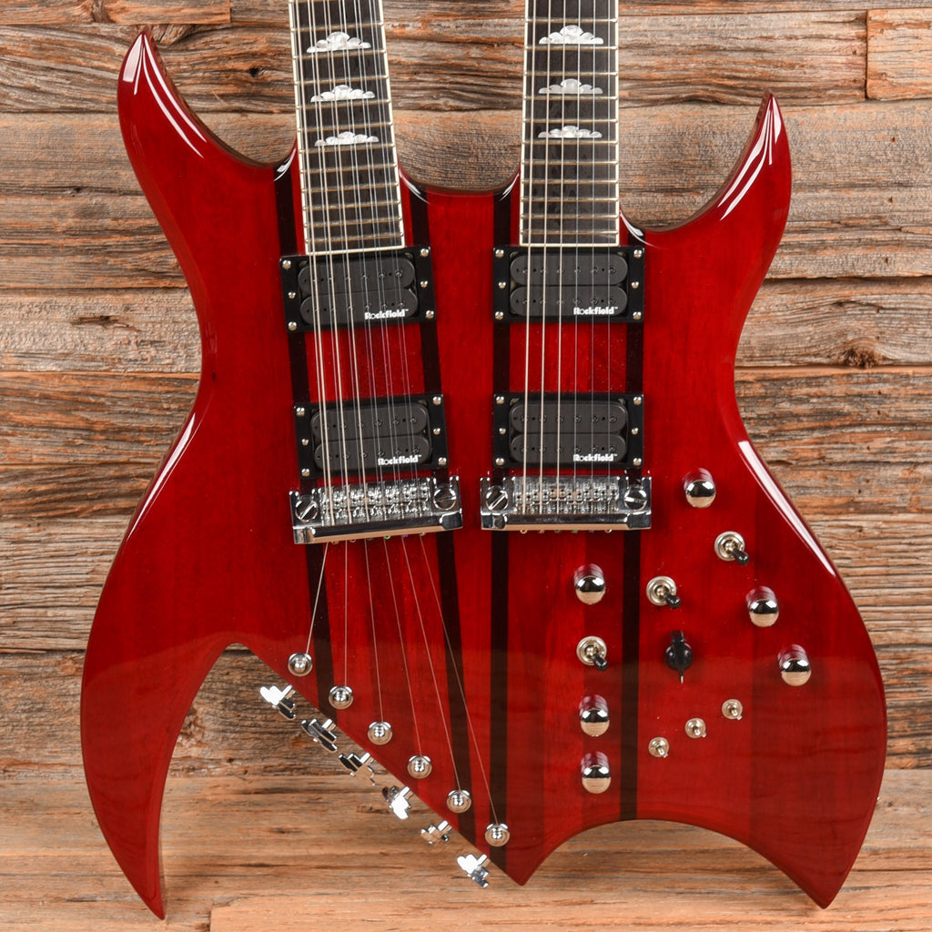 B.C. Rich Rich B Legacy Double Neck 2009 Trans Red - Dave Amato of REO Speedwagon - MusicMarket
