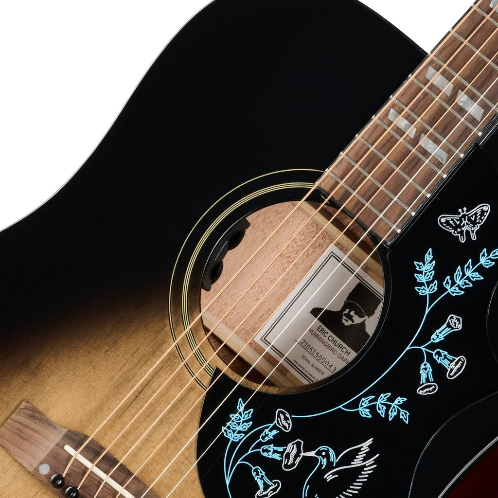 Epiphone Eric Church Hummingbird Dark Signature Acoustic Electric Guitar - Cobra Burst - View 5 | MusicMarket
