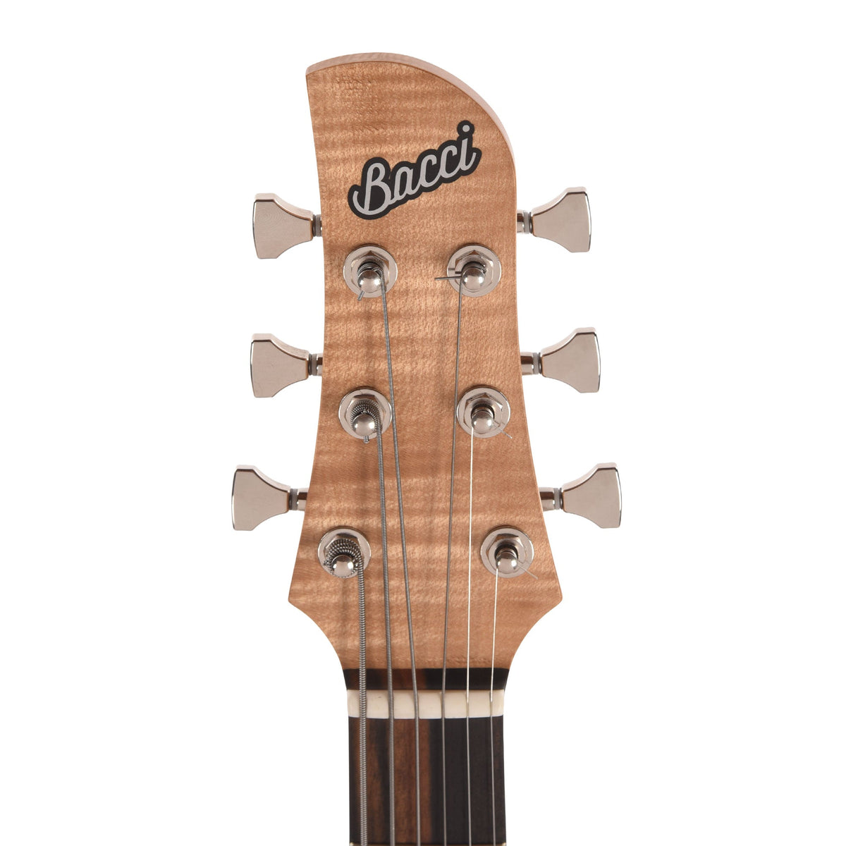 Bacci Leonardo Soffio Noce Dual Output Baritone Semi-Hollow Walnut Natural - View 6 | MusicMarket