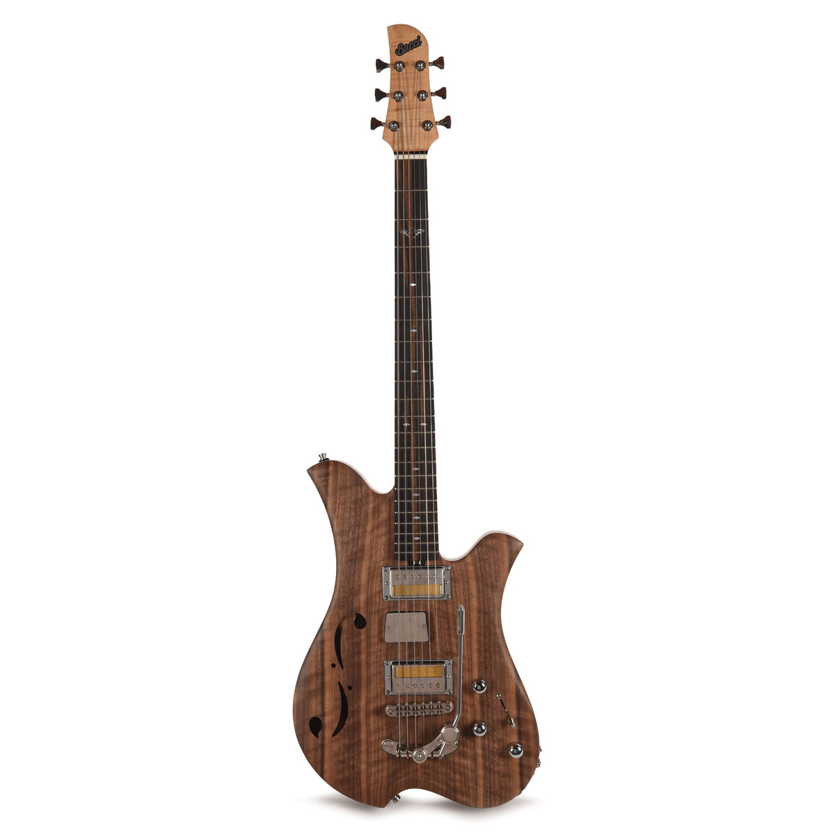 Bacci Leonardo Soffio Noce Dual Output Baritone Semi-Hollow Walnut Natural - View 4 | MusicMarket