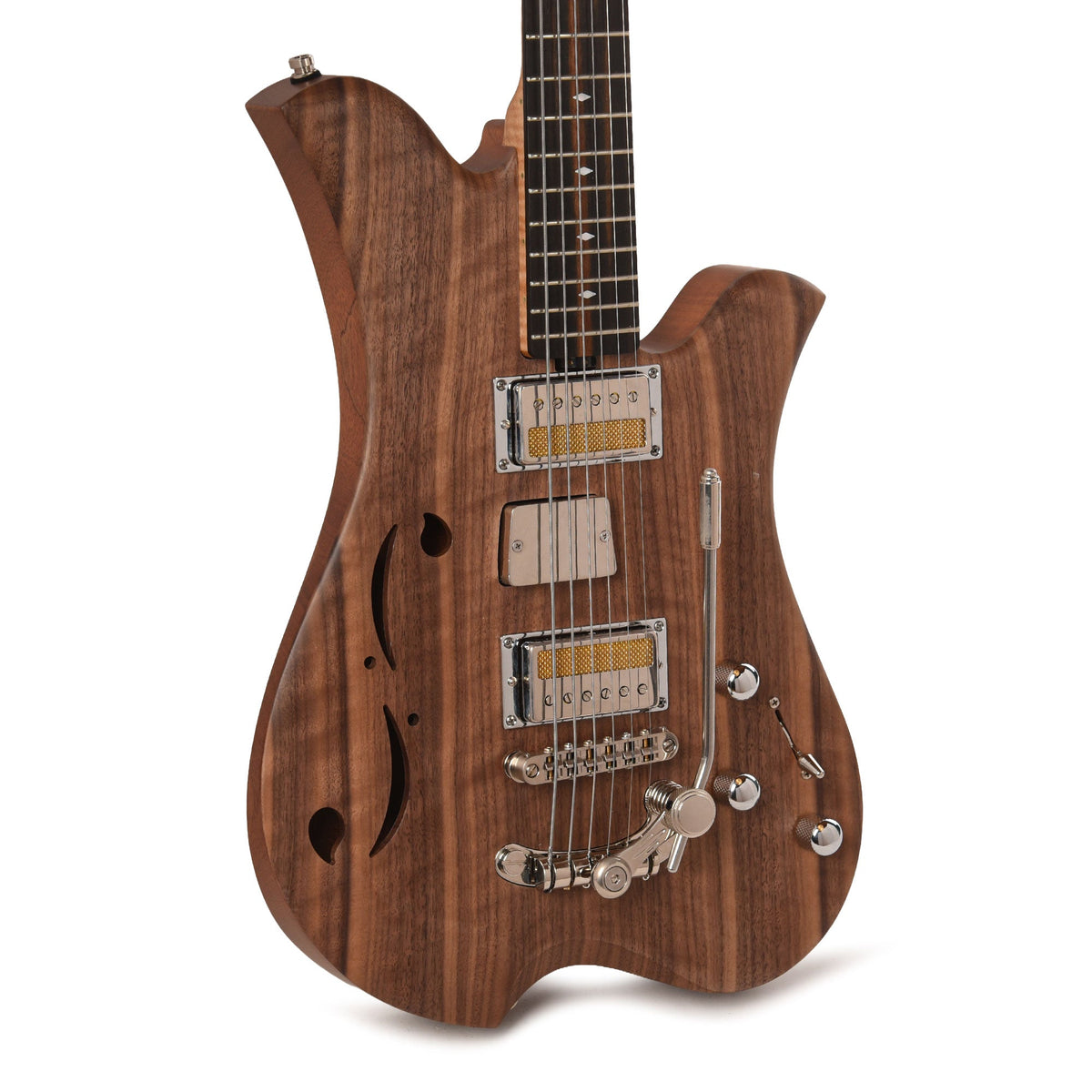 Bacci Leonardo Soffio Noce Dual Output Baritone Semi-Hollow Walnut Natural - MusicMarket
