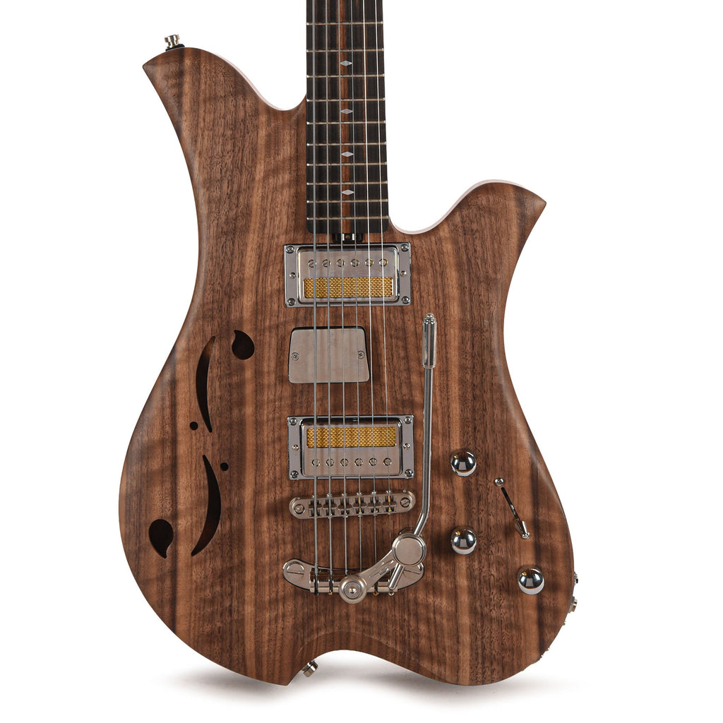 Bacci Leonardo Soffio Noce Dual Output Baritone Semi-Hollow Walnut Natural - View 2 | MusicMarket