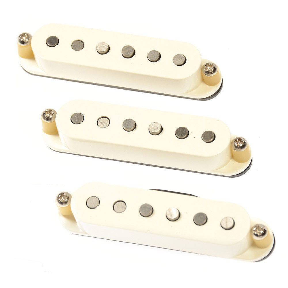 Bare Knuckle Strat PAT Pend '63 Veneer Board Single Coil Set Stag Profile RW/RP Parchment - MusicMarket