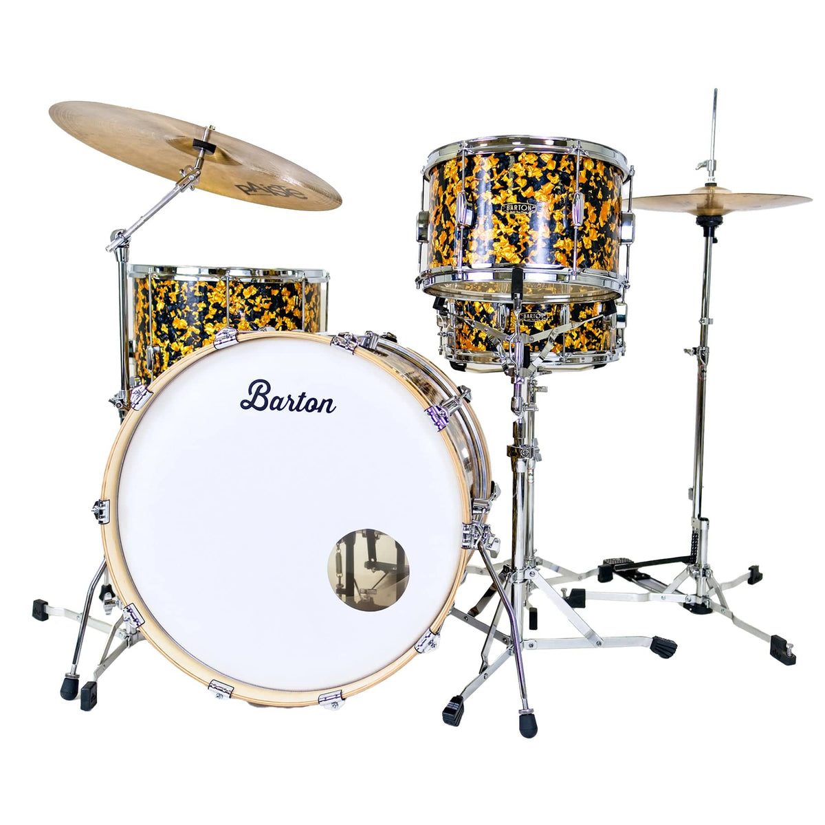 Barton Studio Custom Birch 13/16/22 3pc. Drum Kit Black & Gold Pearl - MusicMarket
