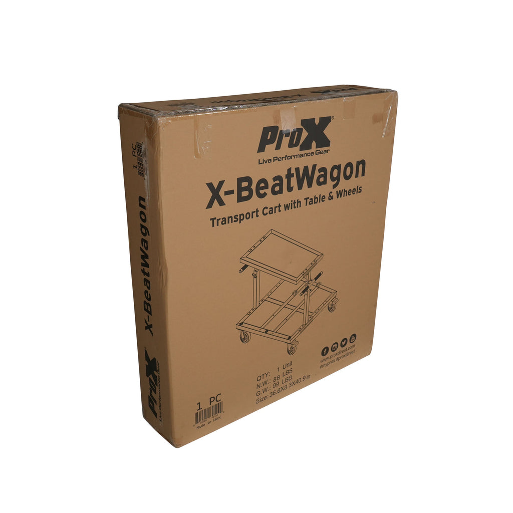 ProX X-BeatWagon Professional Mobile DJ Rolling Workstation with Adjustable Shelf - View 15 | MusicMarket