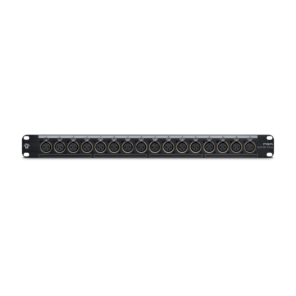 Black Lion Audio PBR XLR 16F DSub 16 Point Gold Plated XLR Female Patchbay w/ DSUB Outs - MusicMarket