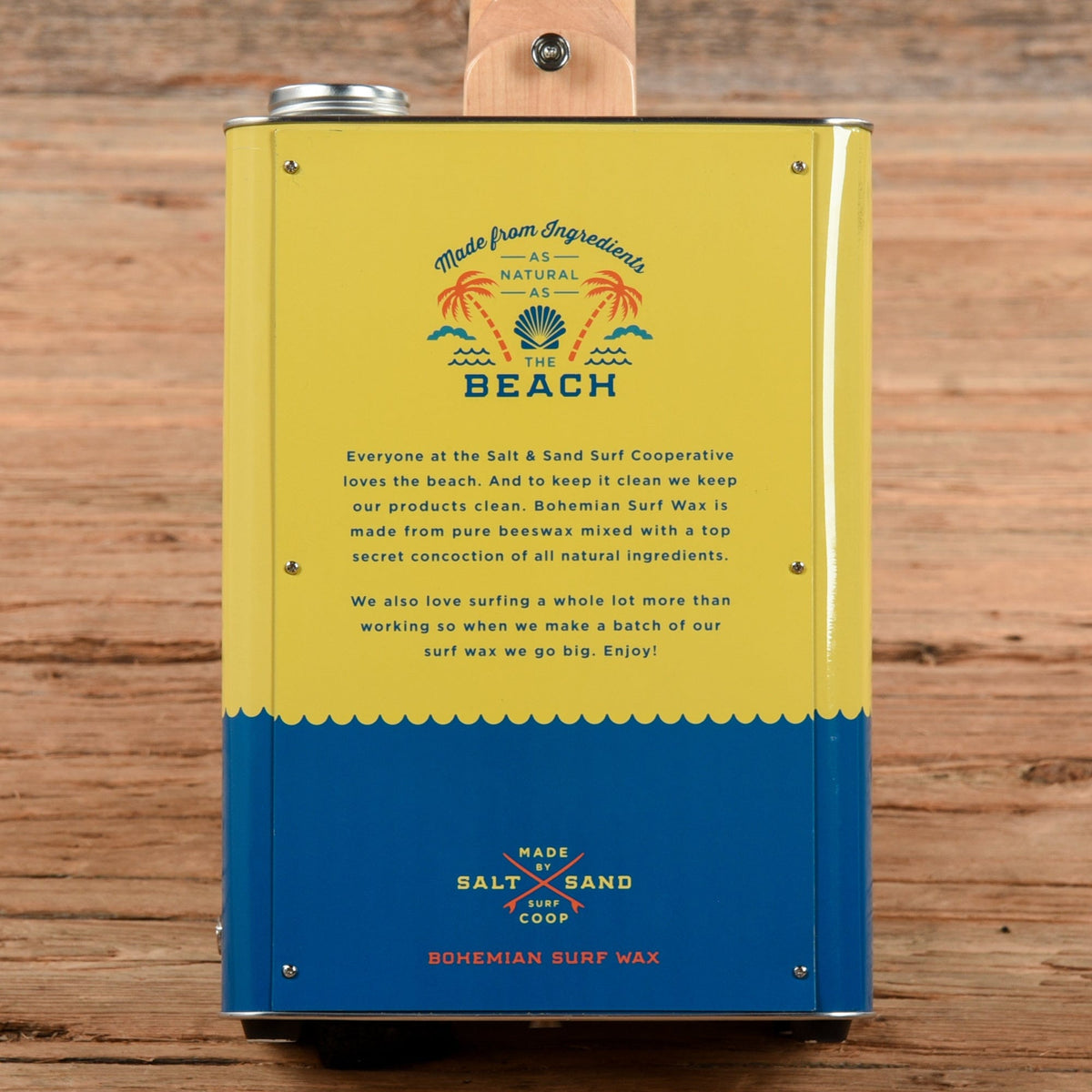 Bohemian Guitars Oil Can Guitar Yellow/Blue - View 3 | MusicMarket