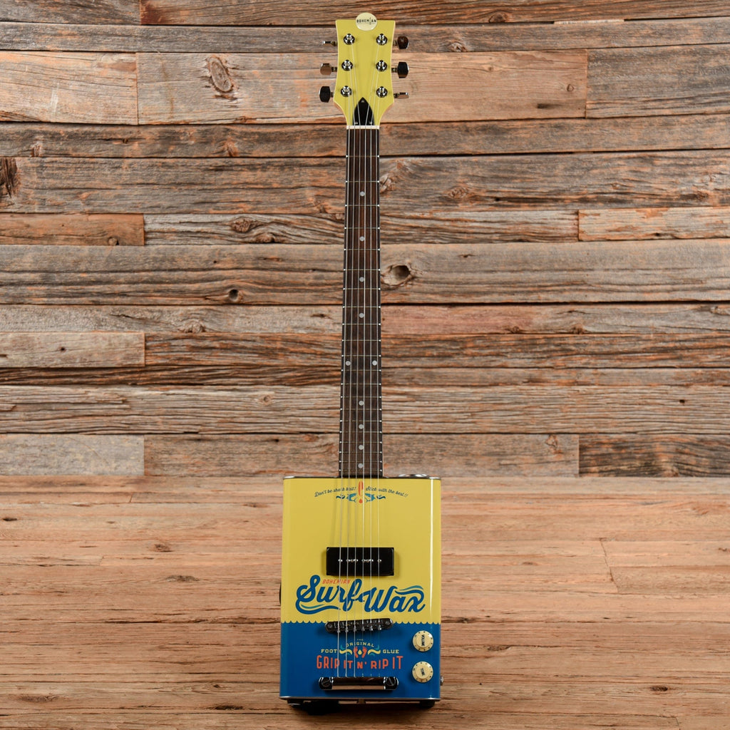 Bohemian Guitars Oil Can Guitar Yellow/Blue - View 4 | MusicMarket