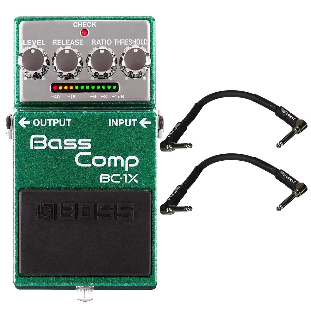 Boss BC-1X Bass Compressor Bundle w/ 2 Roland Black Series 6 inch Patch Cables - MusicMarket