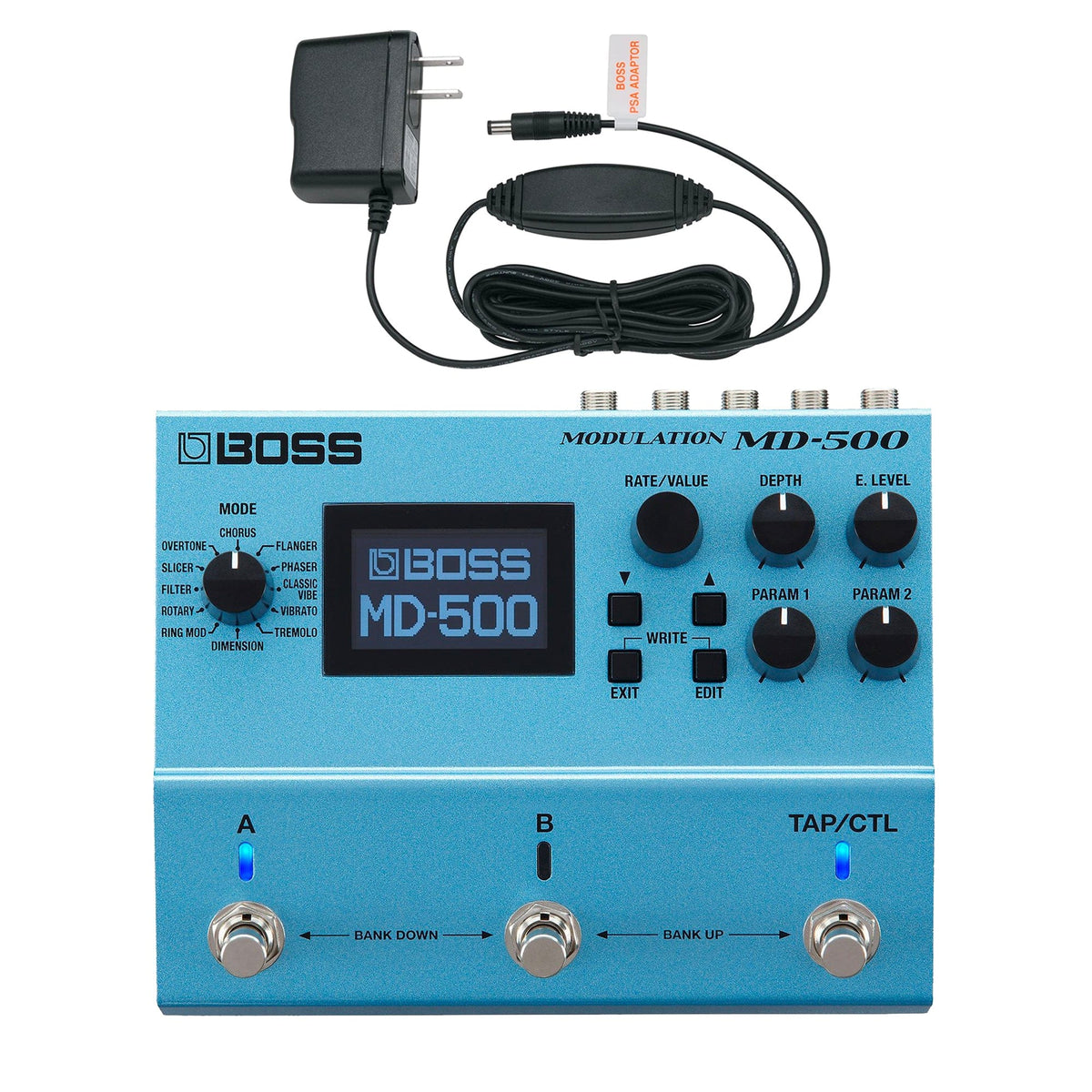 Boss MD-500 Modulation Pedal Bundle w/ Boss PSA-120S2 Power Supply - MusicMarket