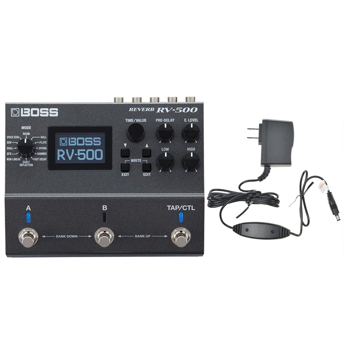 Boss RV-500 Reverb Pedal Bundle w/ Boss PSA-120S2 Power Supply - MusicMarket