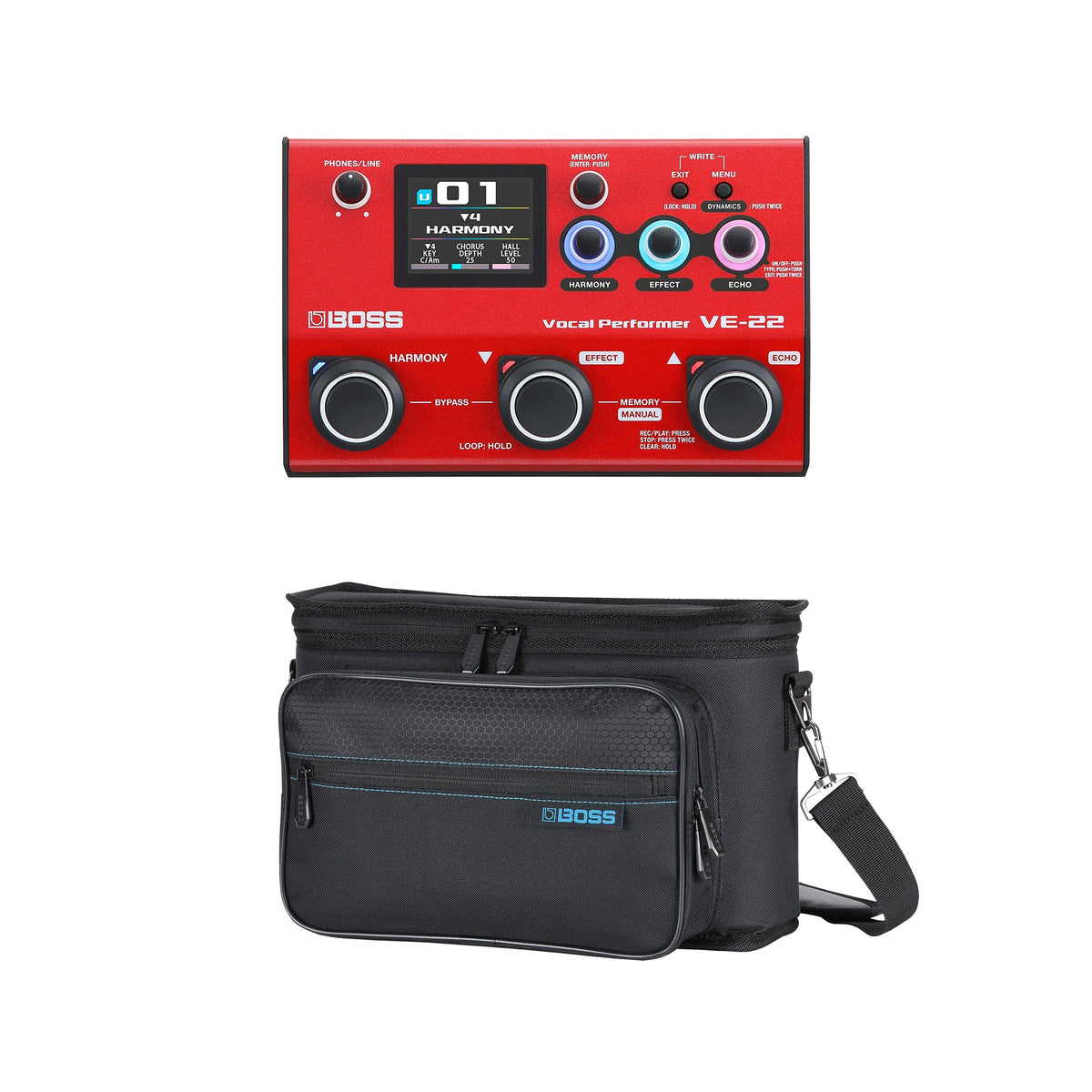 Boss VE-22 Vocal Performer Multi Effects Processor and Carry Bag Bundle - MusicMarket