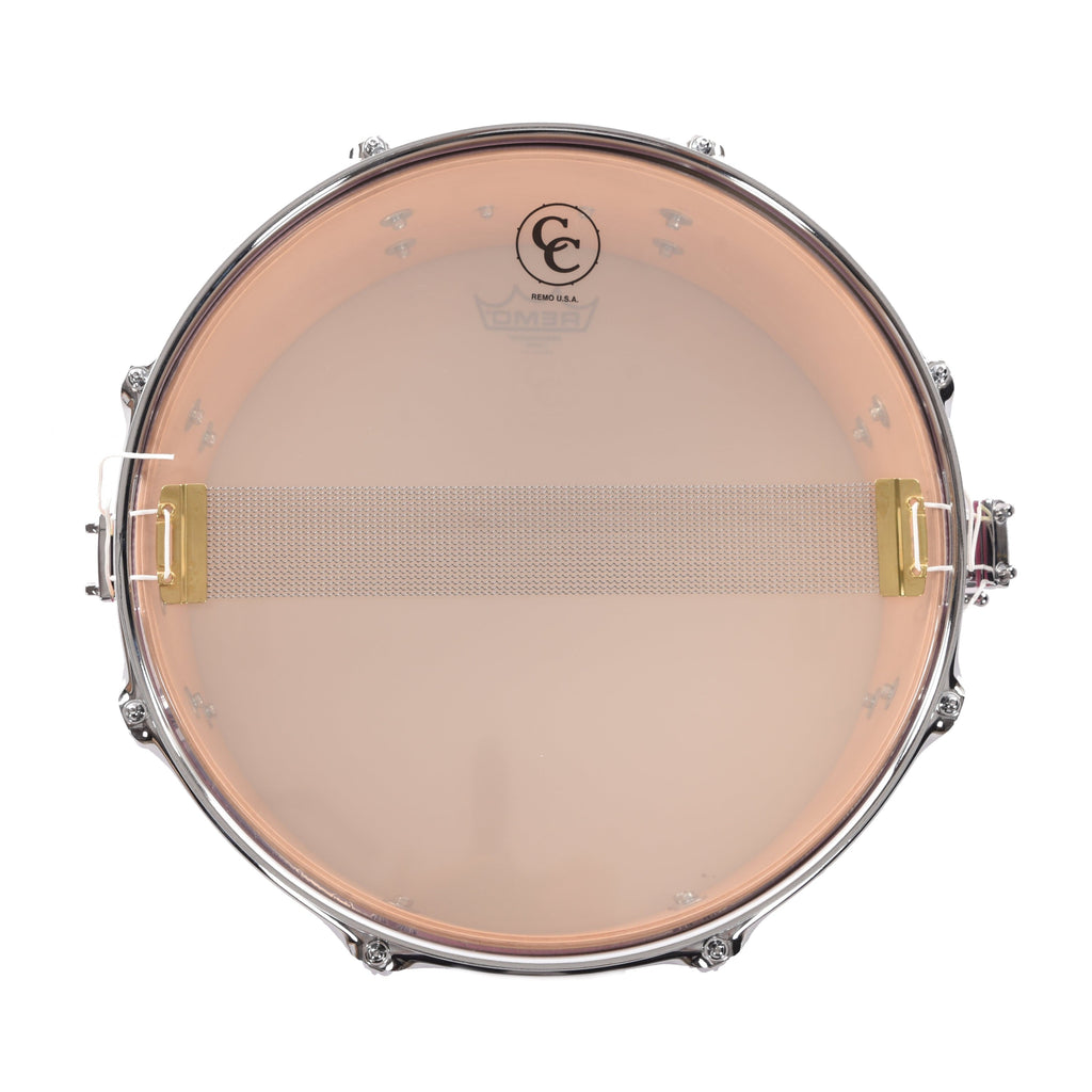 C&C 6.5x14 Gladstone Maple Snare Drum Bubble Gum Pink Satin - View 6 | MusicMarket