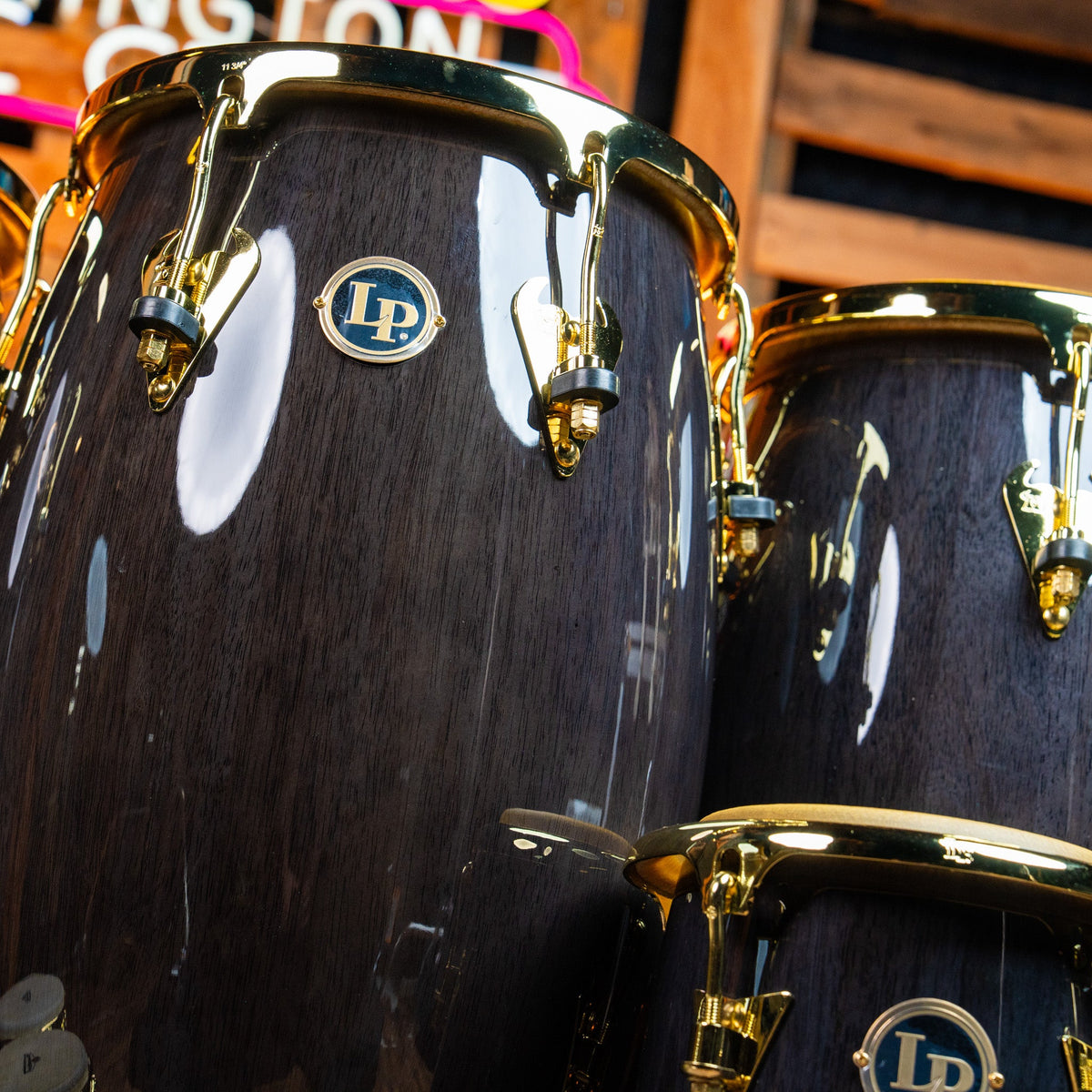 LP 12 and 1/2-Inch Matador Tumba, Siam Oak - Black with Gold Hardware - CHUCKSCLUSIVE - View 2 | MusicMarket