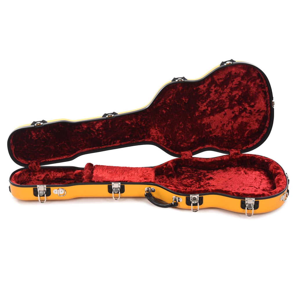 Calton Cases Electric Telecaster Guitar Case Yellow w/Red Velvet Interior - View 2 | MusicMarket