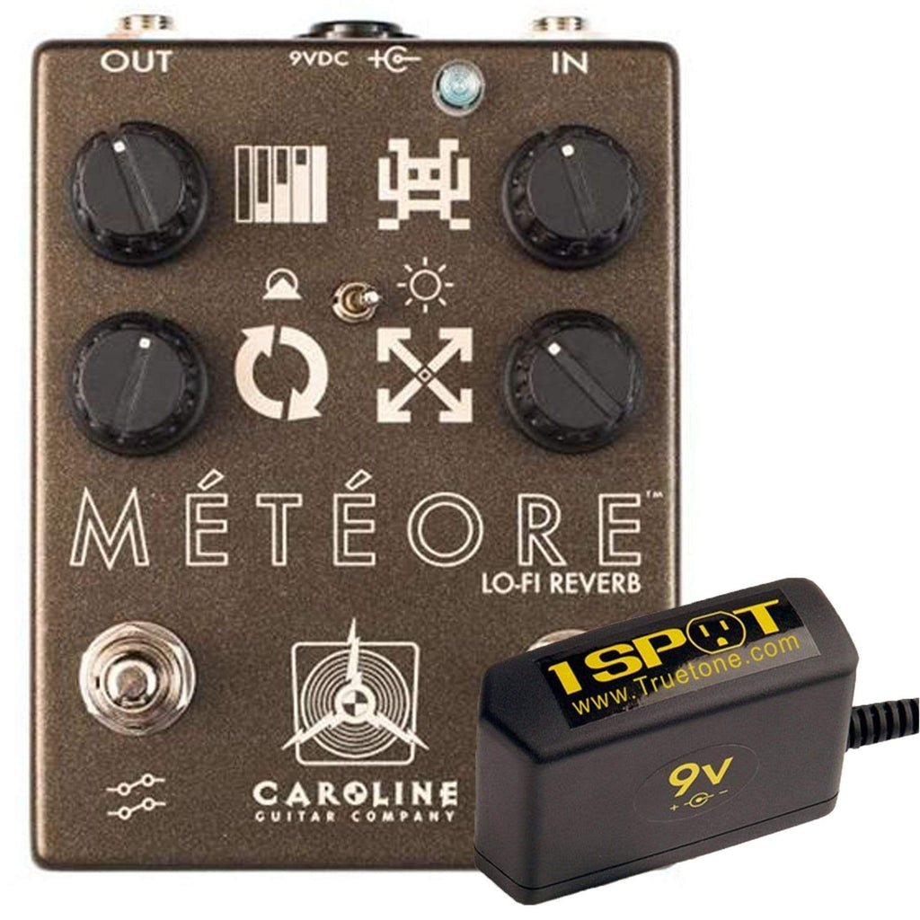 Caroline Meteore Lo-Fidelity Reverb Bundle w/ Truetone 1 Spot Space Saving 9v Adapter - MusicMarket
