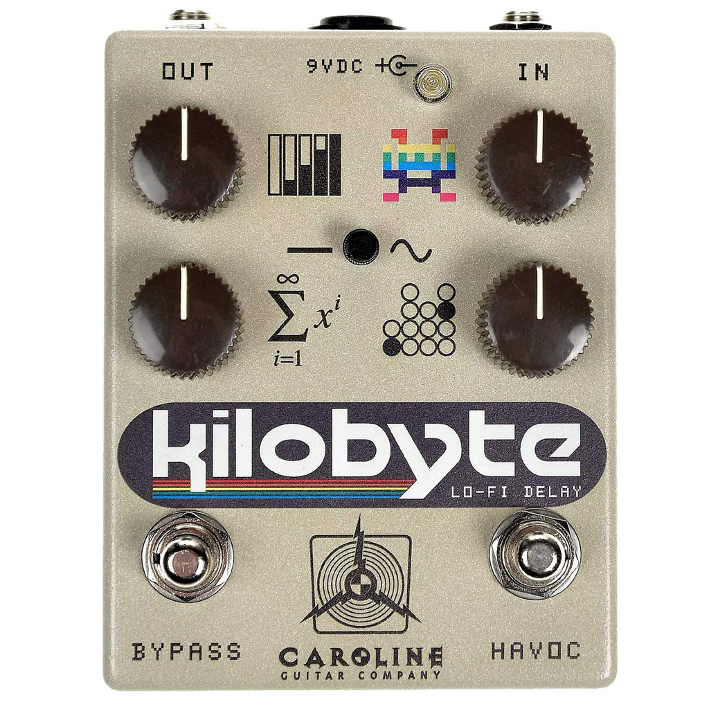 Caroline Kilobyte Lo-Fidelity Digital Delay 64 Graphic Bundle w/ Truetone 1 Spot Space Saving 9v Adapter - View 2