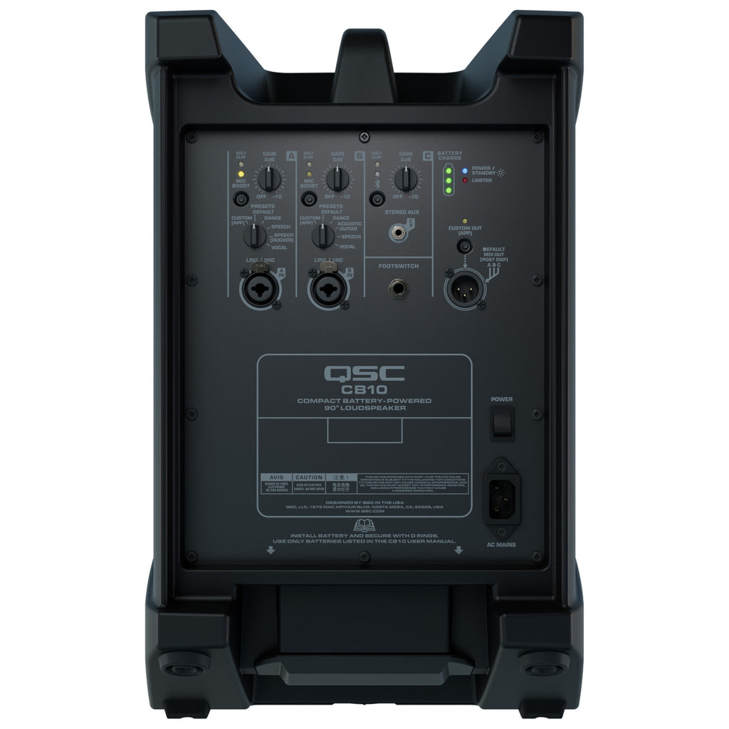 QSC CB10 10-Inch Battery Powered Loudspeaker - View 4 | MusicMarket