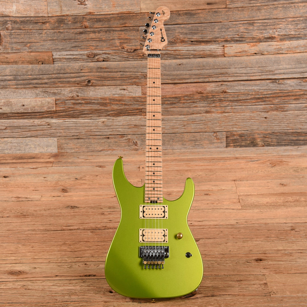 Charvel Custom Shop Dave Nichols Masterbuilt Dinky DK2H FR Lime Green Metallic 2021 - View 4 | MusicMarket