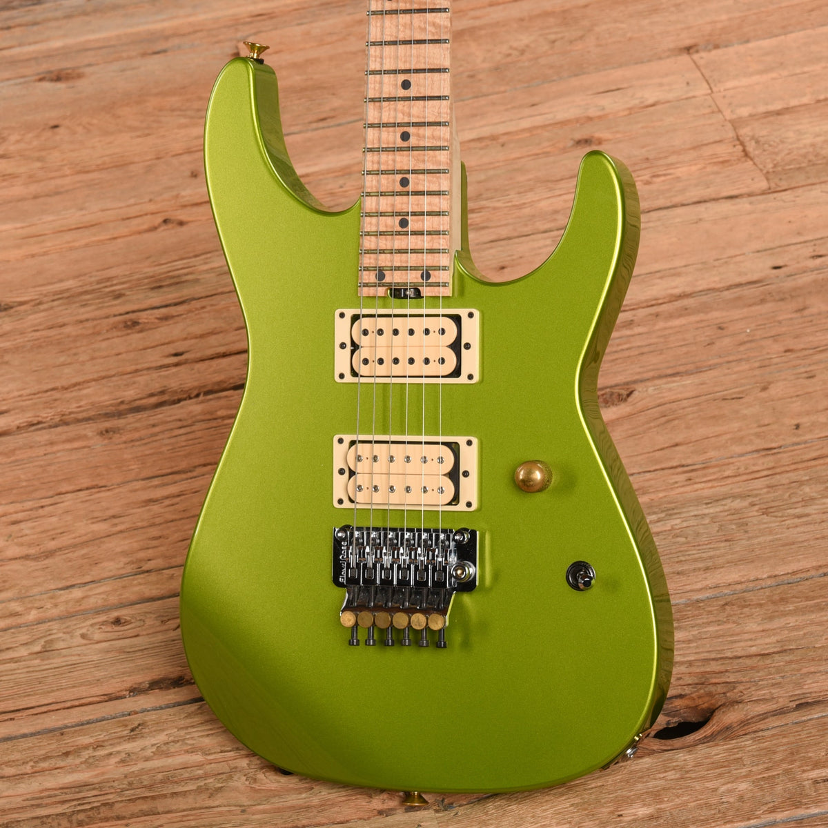 Charvel Custom Shop Dave Nichols Masterbuilt Dinky DK2H FR Lime Green Metallic 2021 - View 2 | MusicMarket